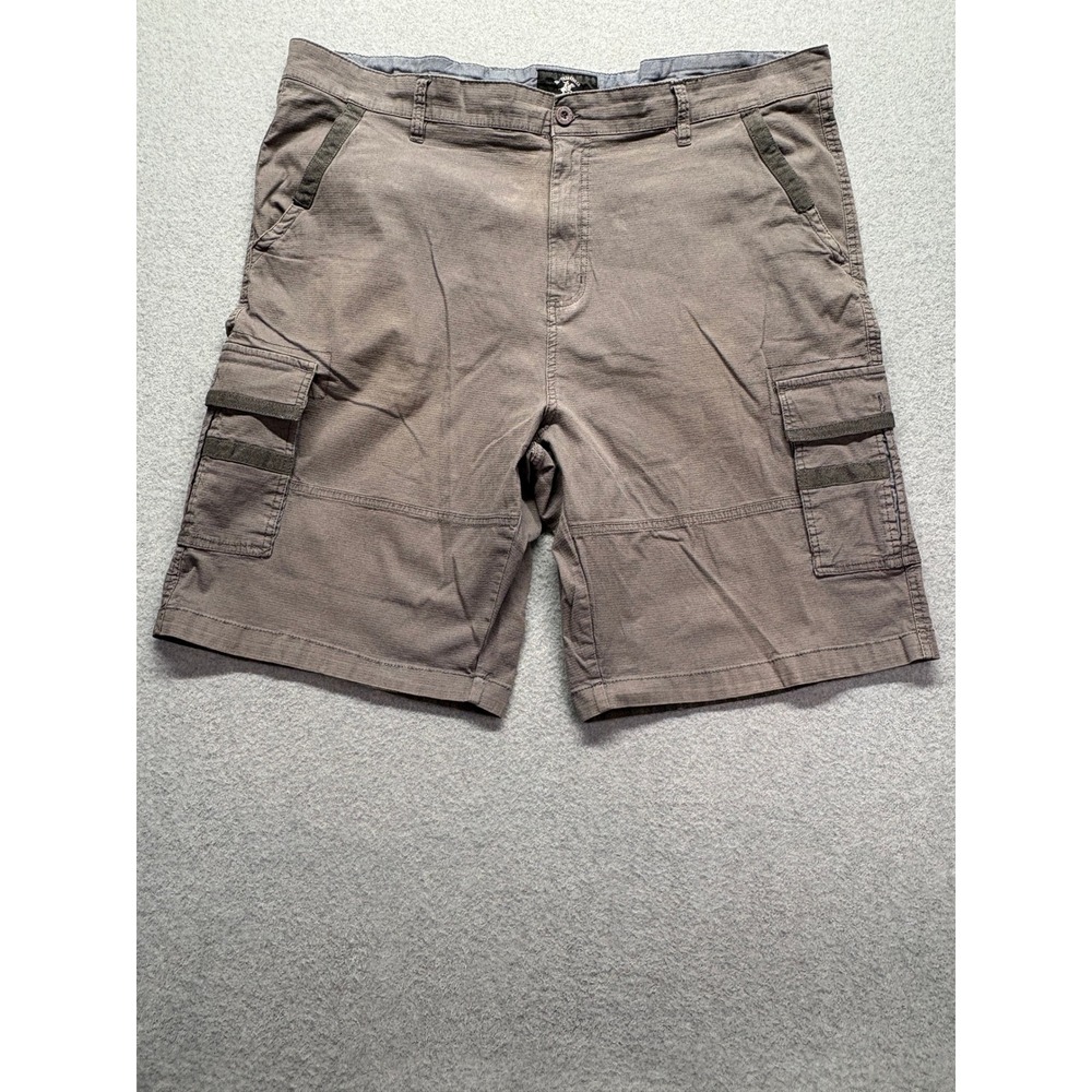 Beverly Hills Polo Club Mens Gray Ripstop Cargo Shorts Size 46 Utility Stretch